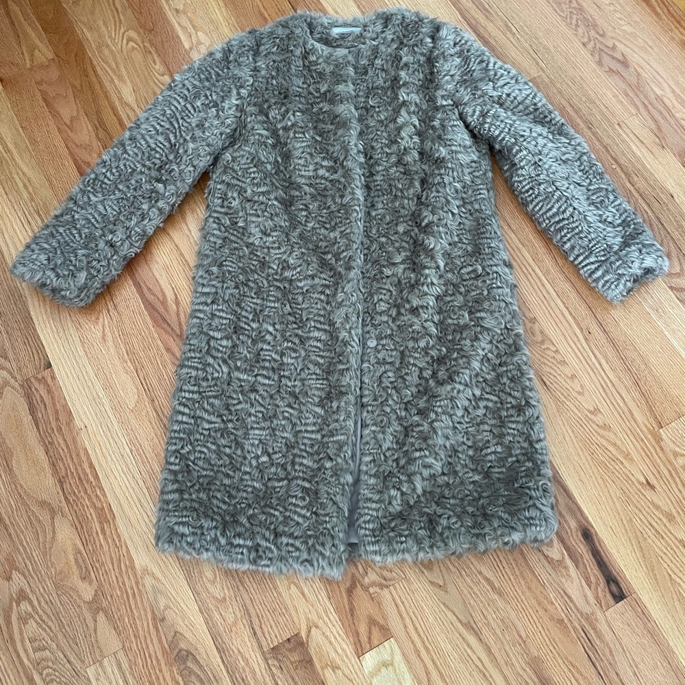 Gray Faux Fur Coat